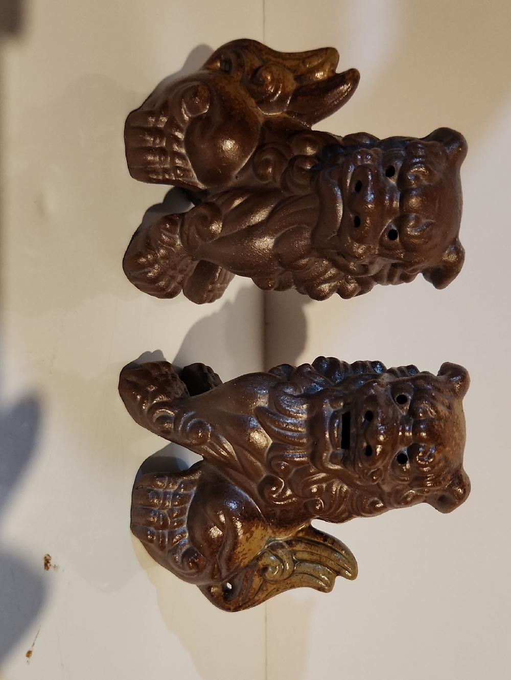 Brown Foo Dog Pair Decor - Decorative Home Accent
